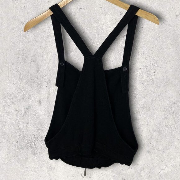 Monrow Maternity Tank Top Black Stretch Jersey Size Small Tie Front Adjustable S - Picture 3 of 9